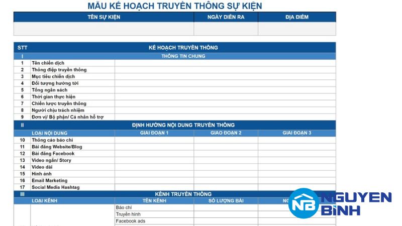 Lên kế hoạch chi tiết cho timeline và kịch bản sự kiện