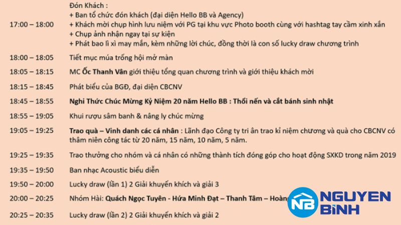 Kịch bản gala dinner